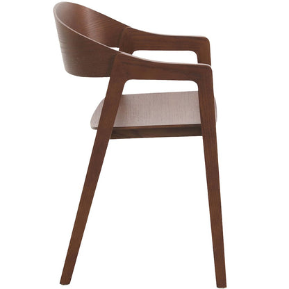 Rivo Collection Elegant Dining Chair in Dark Walnut Color Wood