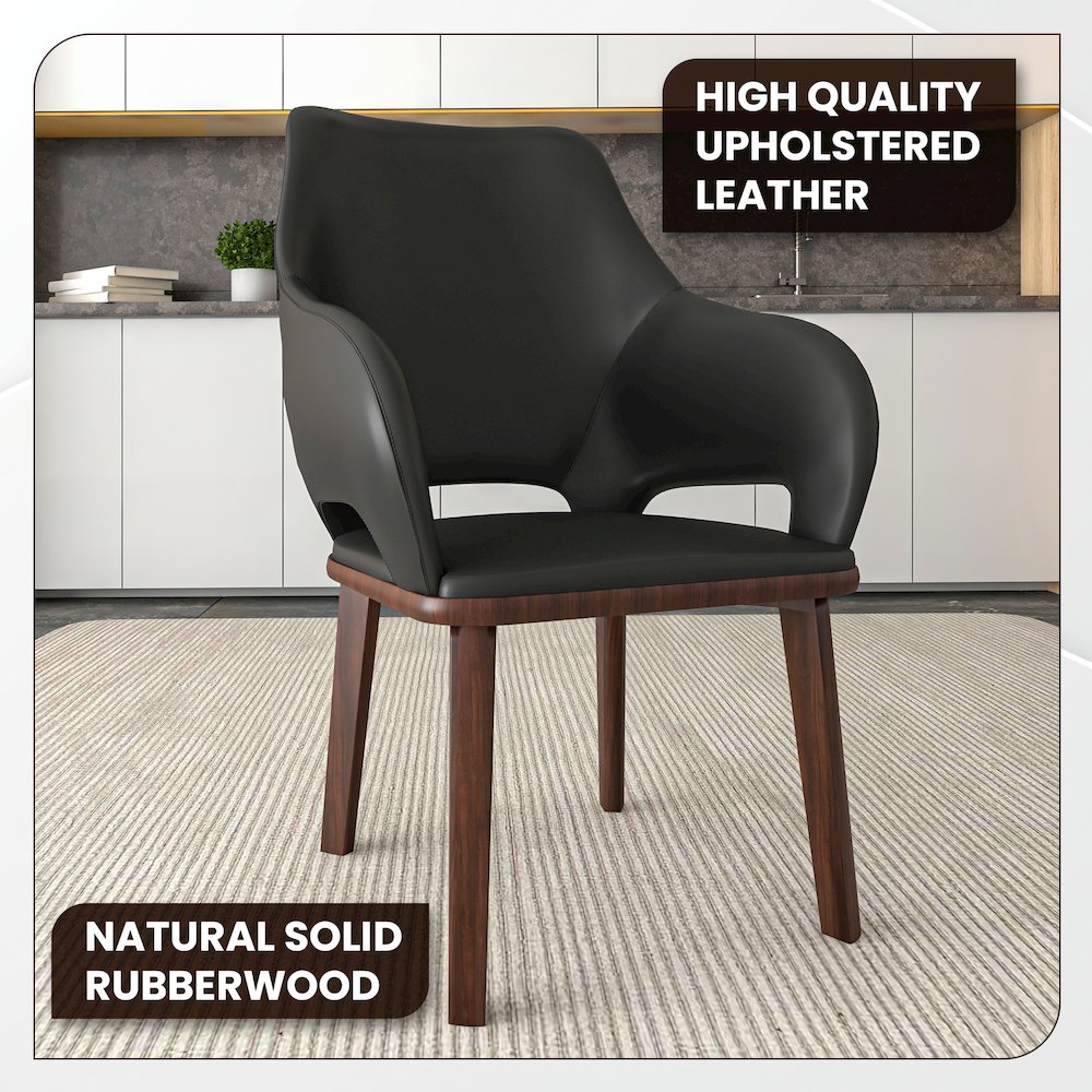 Vivara Collection Modern Dining Chair in Dark Grey