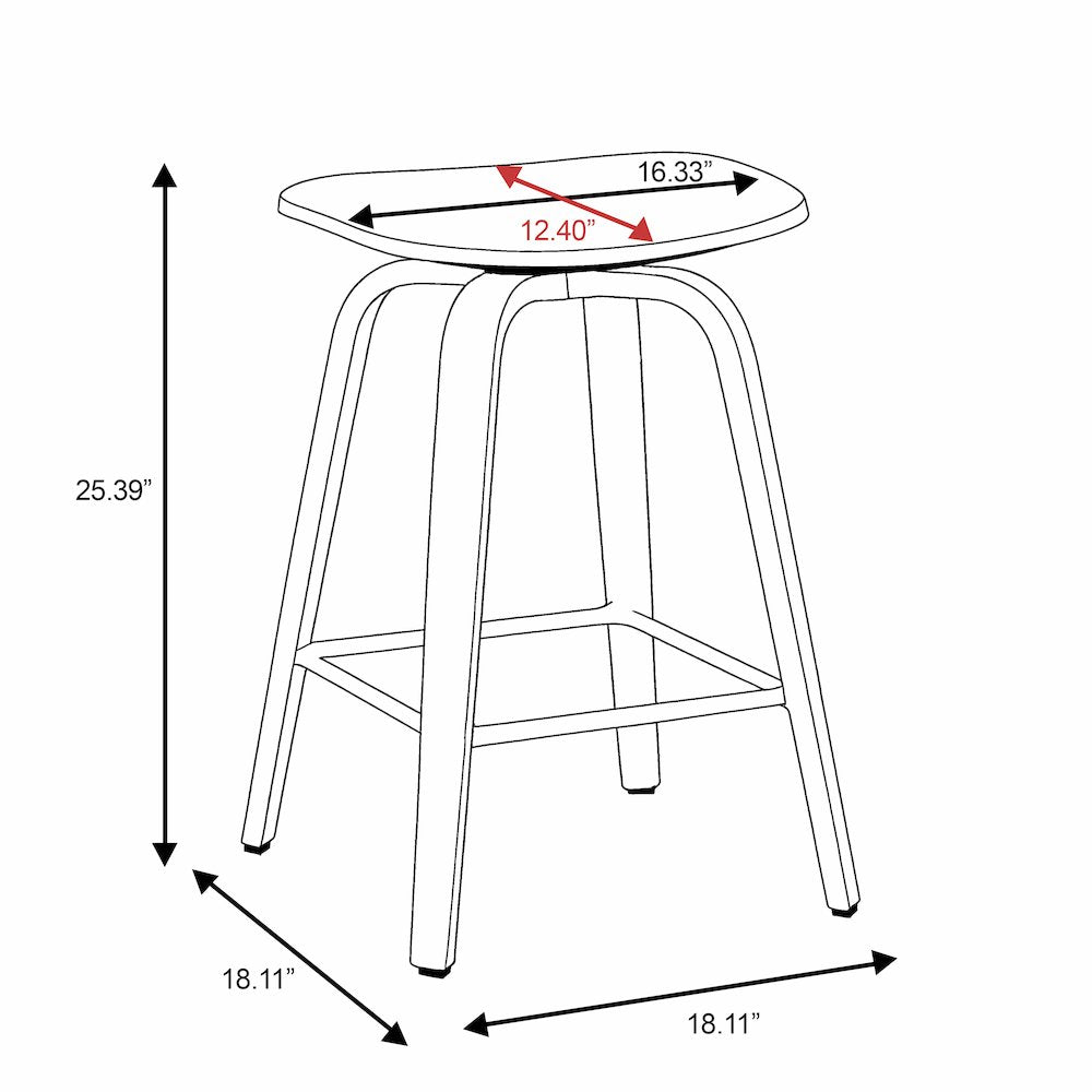 Wooden Counter Stool in Taupe