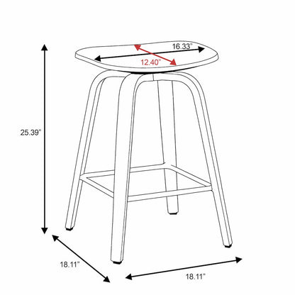 Wooden Counter Stool in Taupe