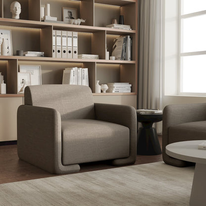 Nyta Collection Modern Accent Chair in Grey Linen