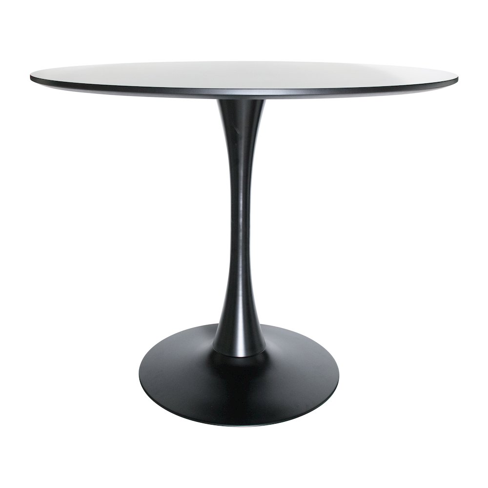 5-Piece Dining Set 35" Round Dining Table in Chrome - Transparent Blue