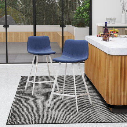Elland - Counter stool - Peacock Blue - White Base