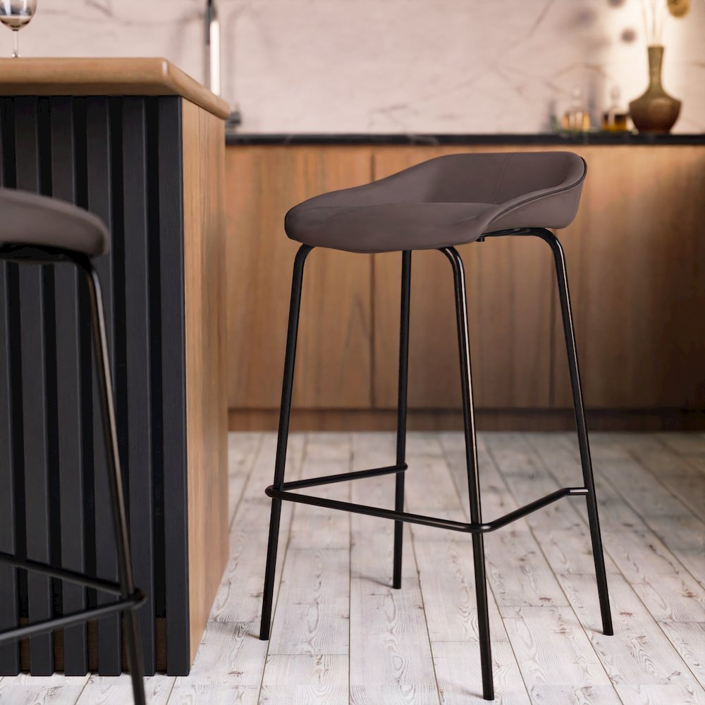 Servos Modern Barstool in Elephant Grey
