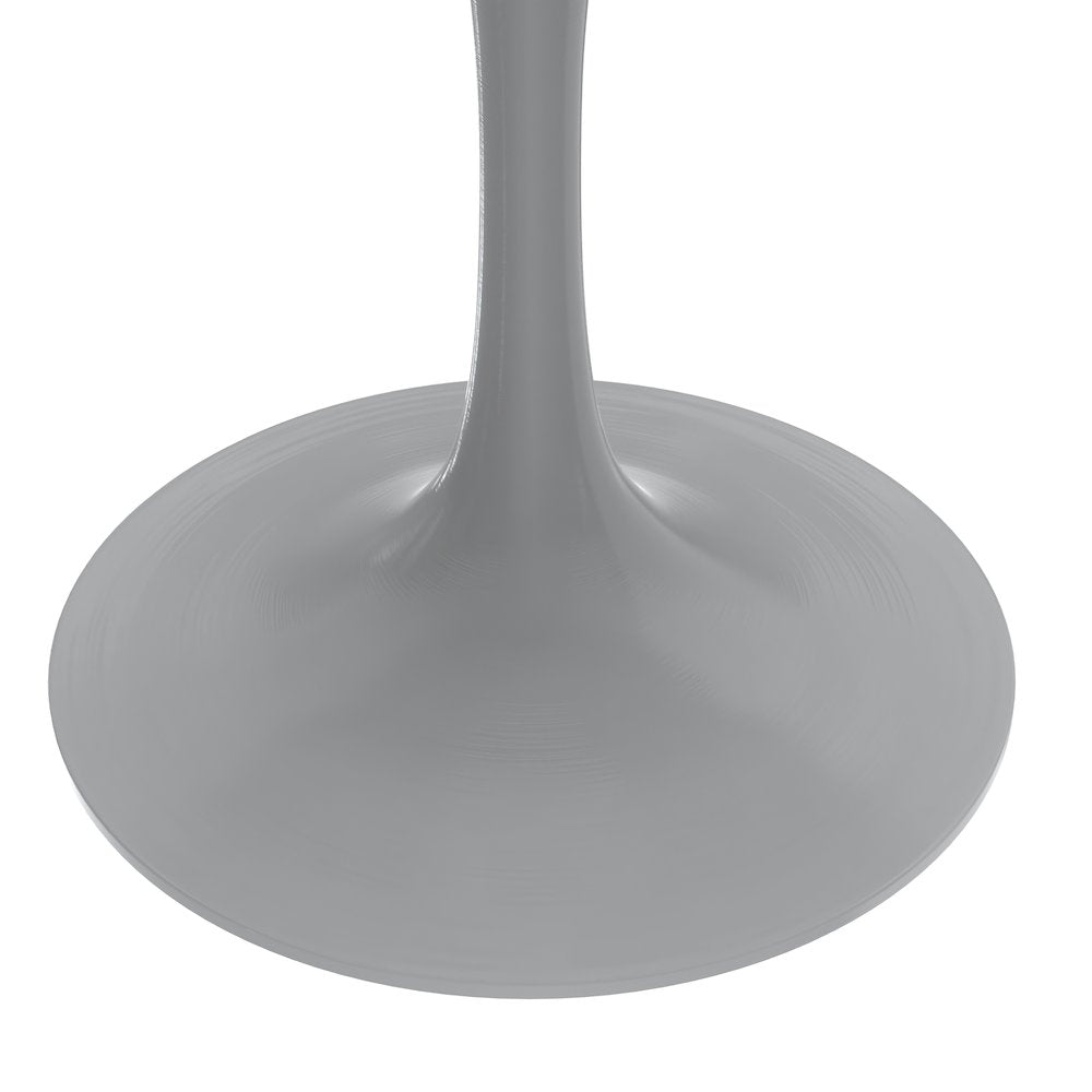 Verve Collection 48 Round Dining Table, White Base with Black MDF Top