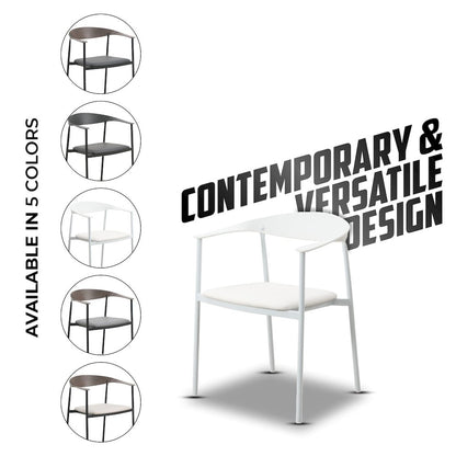 Kora Collection Modern Dining Chair in White - Set of 2