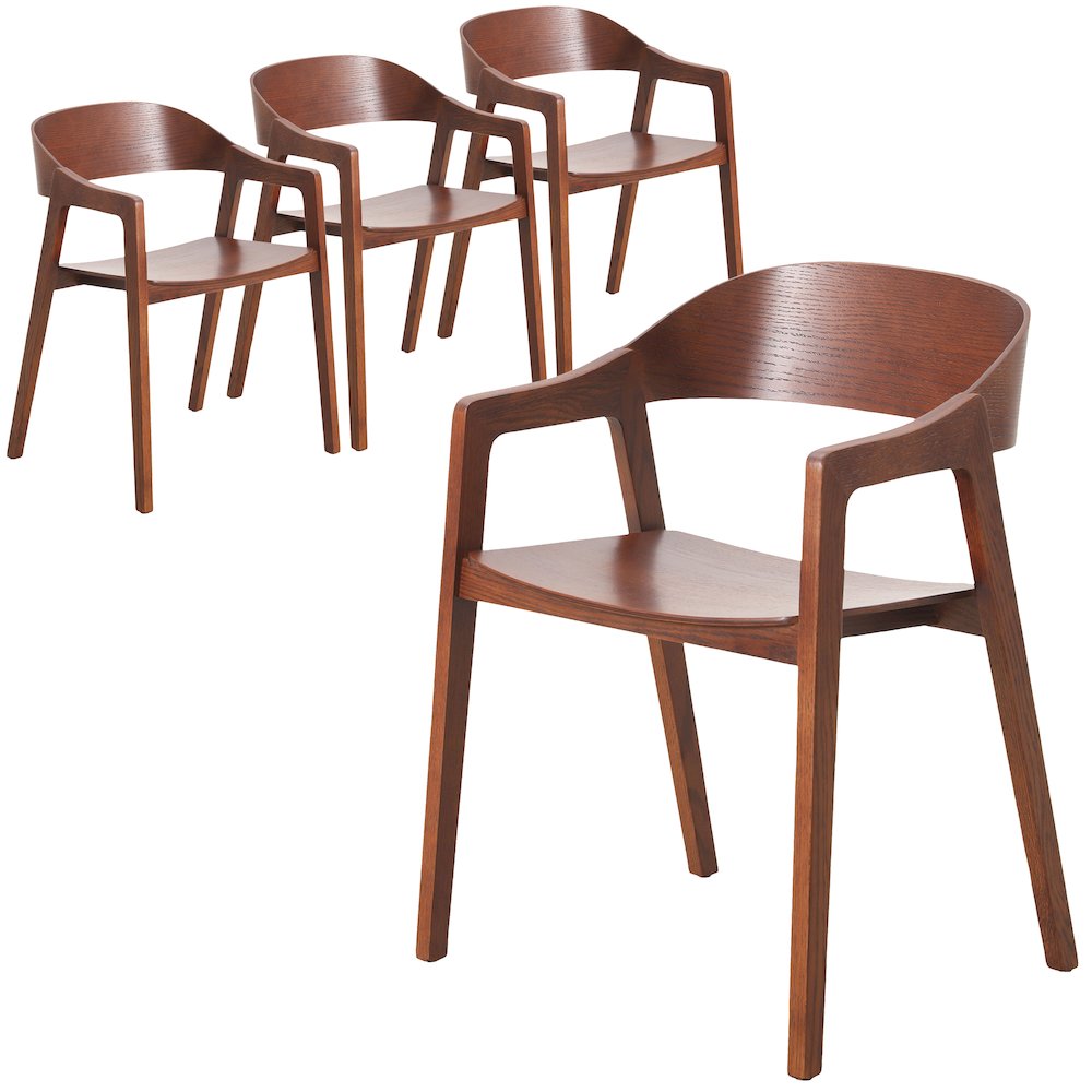 Rivo Collection Elegant Dining Chair in Dark Brown Wood