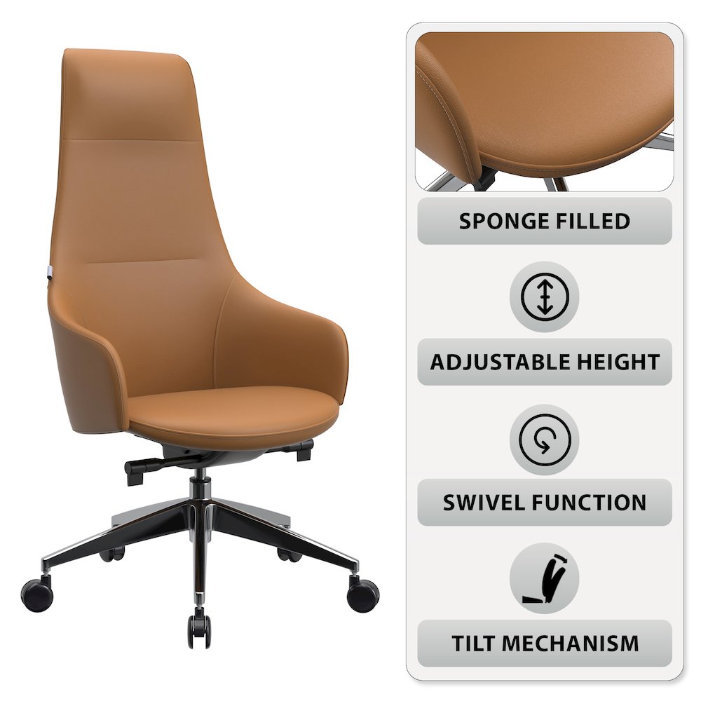 Celeste Series Office Chair in Acorn Brown Leather