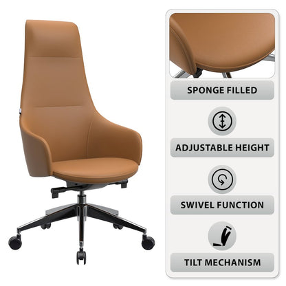 Celeste Series Office Chair in Acorn Brown Leather