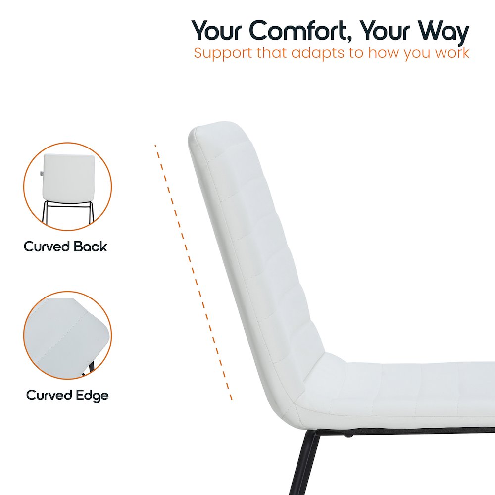 Zylar Series Office Guest Chair in White Leather