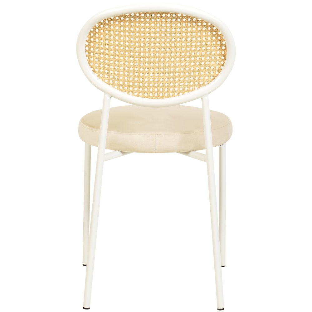Euston Collection Modern Dining Chair White Frame In Beige