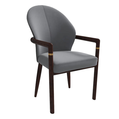 Opaline Series Elegant Wooden Dining Chair in Two-Tone Grey