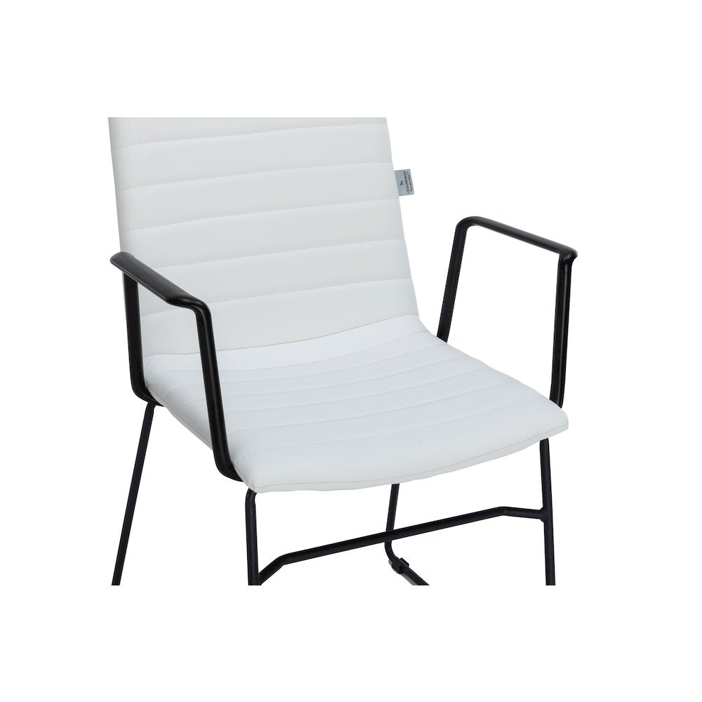 Zylar Series Office Guest Arm Chair in White Leather