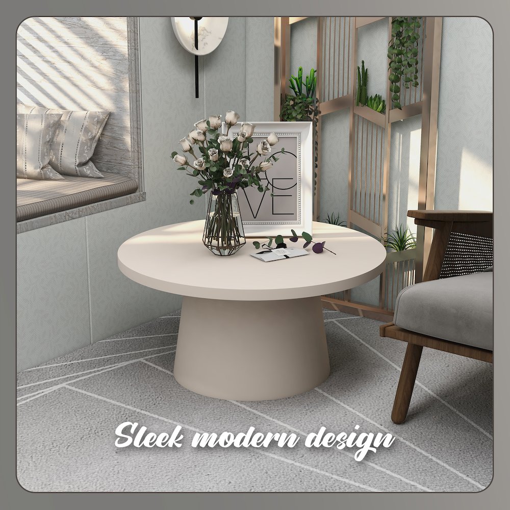 Dune Collection Fiberglass Outdoor Coffee Table In Grey