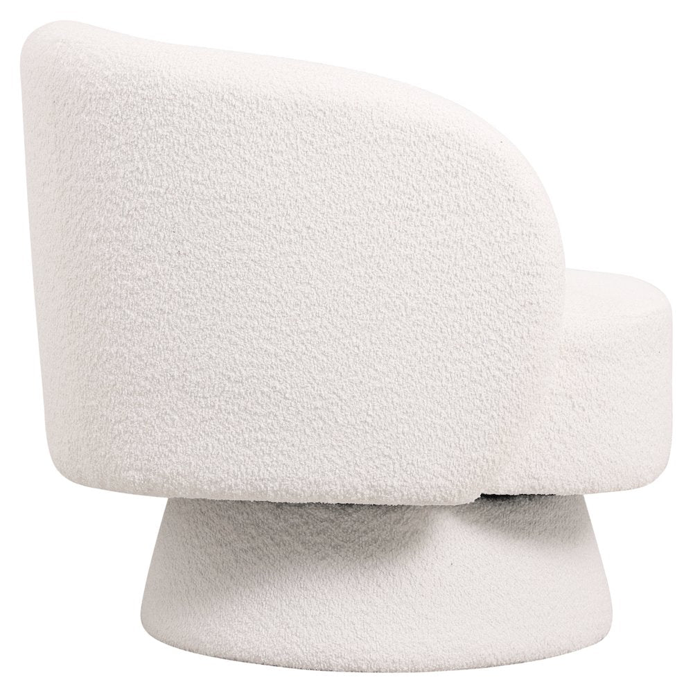 Raze Collection Modern Accent Chair in White Boucle