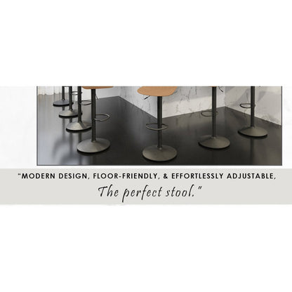 Tilbury Modern Adjustable Bar Stool in Light Brown