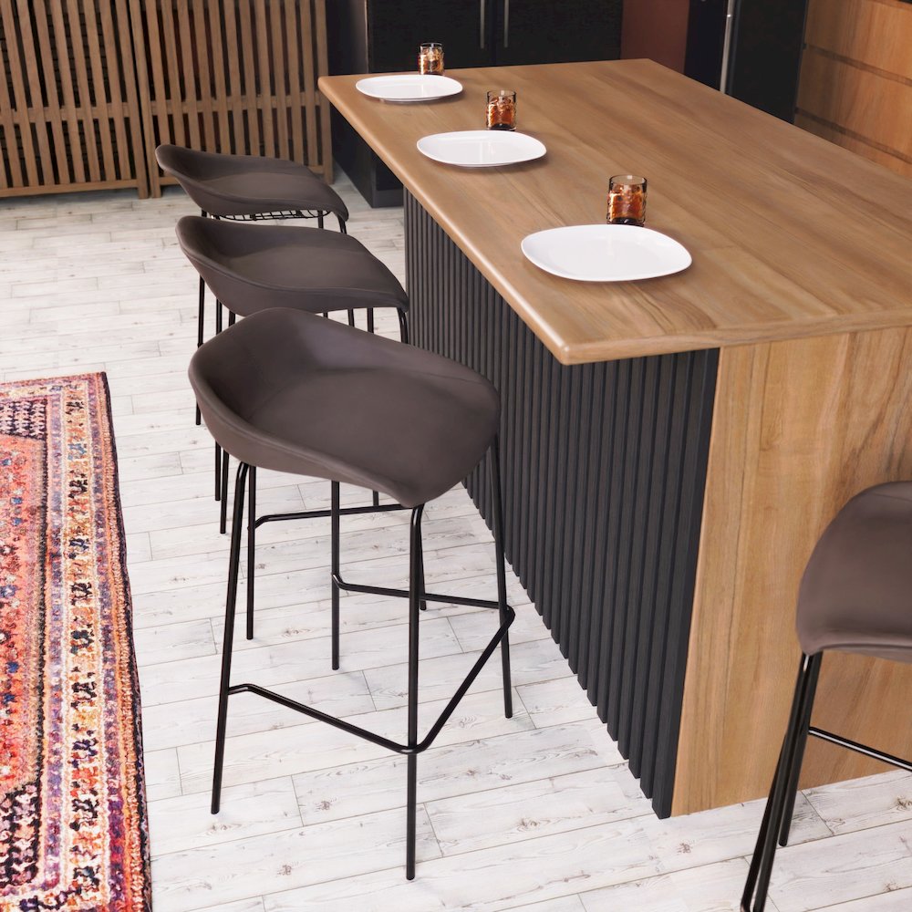 Servos Modern Barstool in Elephant Grey