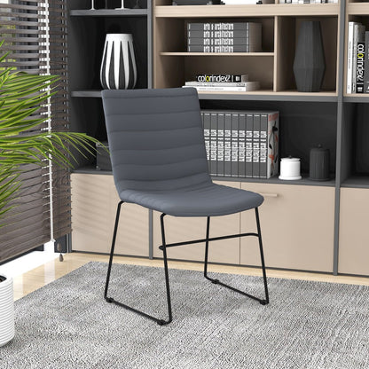 Zylar Series Office Guest Chair in Grey Leather