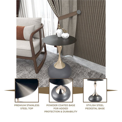 Savoy Collection Modern End Table In Grey
