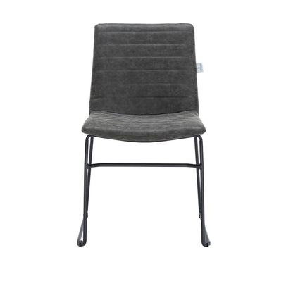 Zylar Series Office Guest Chair in Charcoal Leather