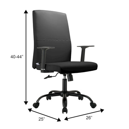 Evander Series Office Guest Chair in Black Leather