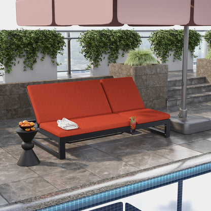 Chelsea Convertible Lounge Reclining Double Chaise With Cushions