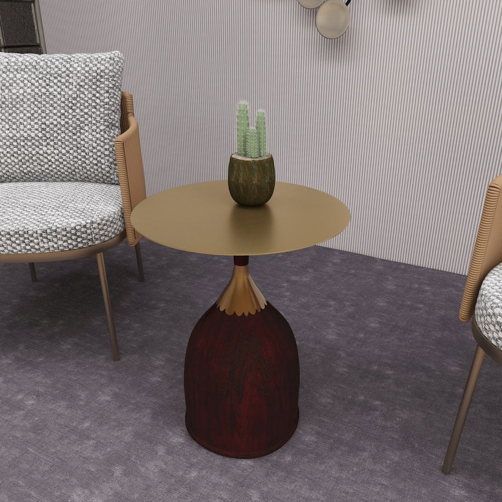 Oslo Collection Modern End Table In Wood Brown