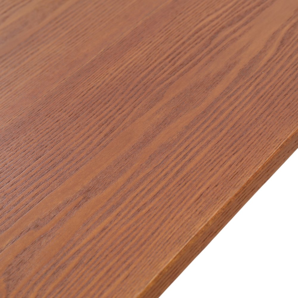 Tule Modern 83" Oval Dining Table with MDF Top and Black Steel Legs in Walnut