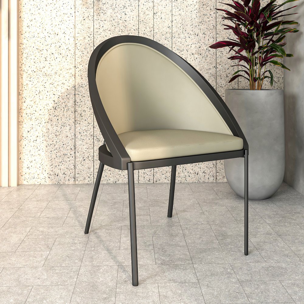 Urbane Collection Modern Dining Chair With Olive Green - Set of 2