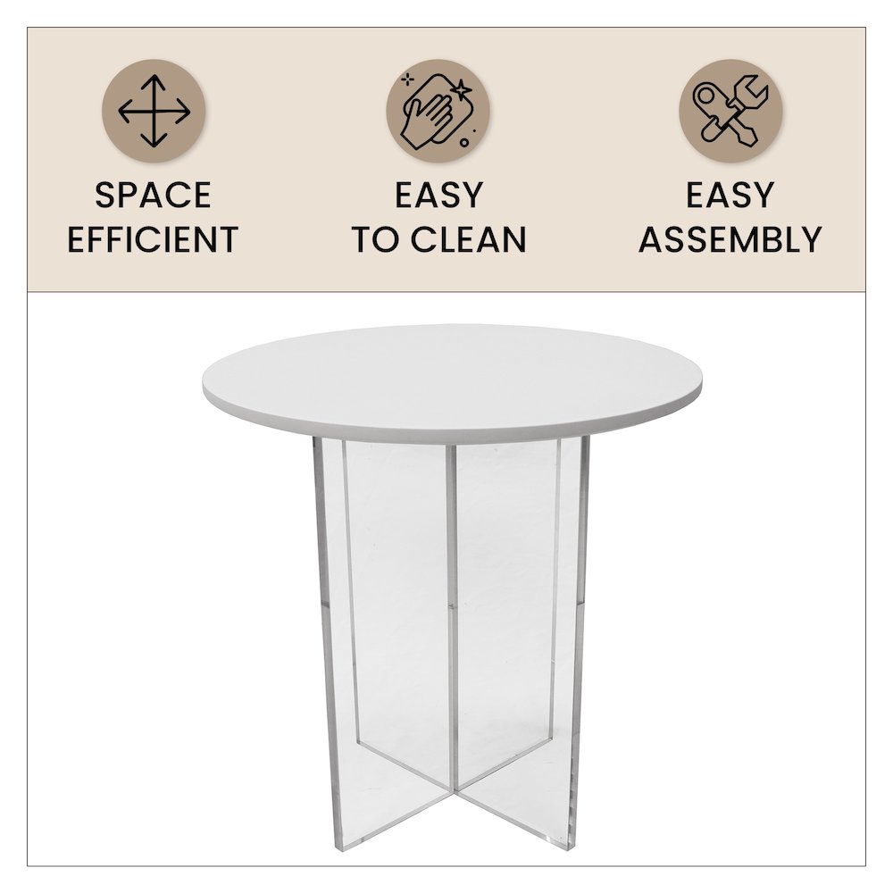 Valore Collection Acrylic Coffee Table With White Top