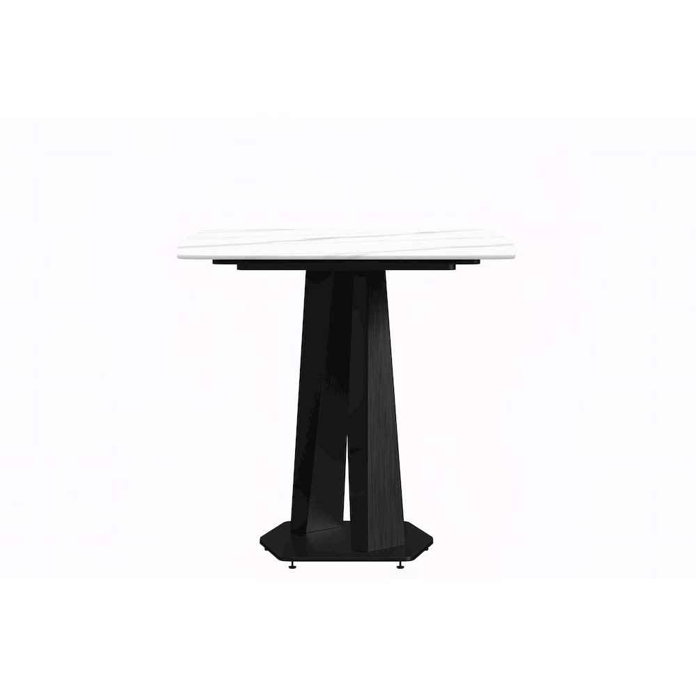 Voren Series Modern Dining Table Black Base, With 62 White Sintered Stone Top