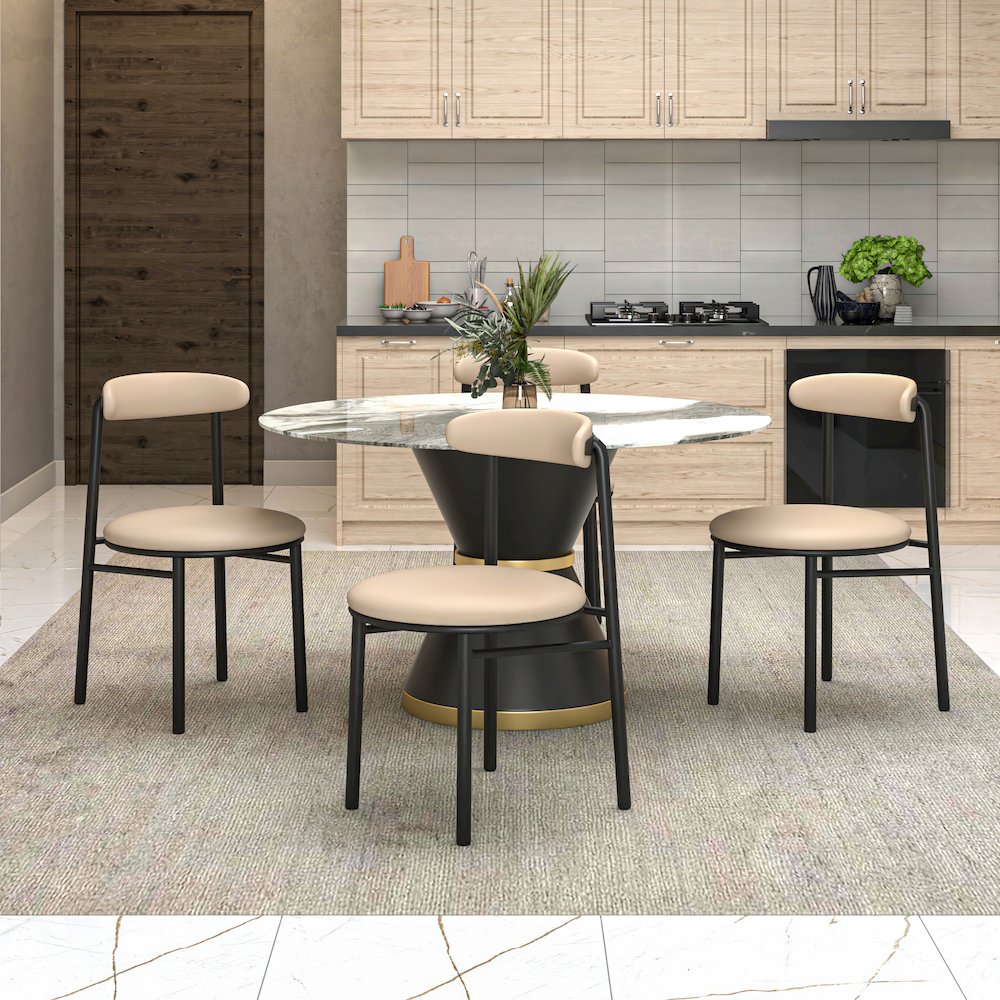Lume Collection Modern Dining Chair in Dark Toupe
