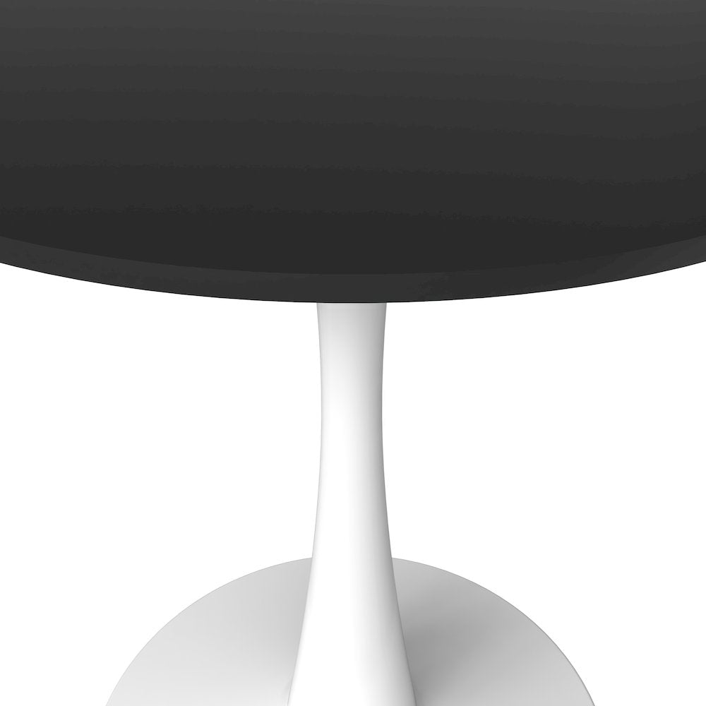 Leisyremod Bristol 27" Round Dining Table White base with Black top