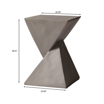 Glint Collection Fiberglass Outdoor Side Table in Grey