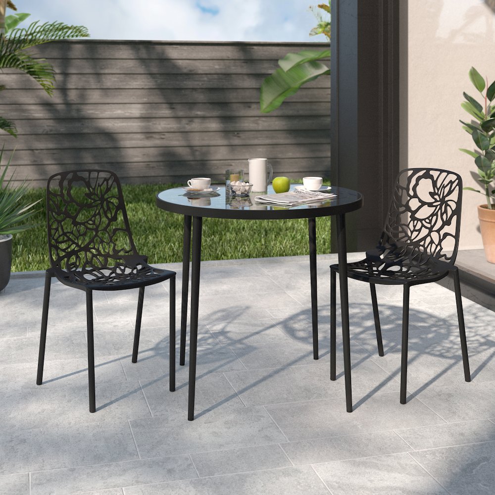 Modern Devon Aluminum Chair, Set of 2