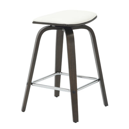 Wooden Counter Stool in White