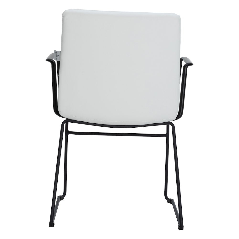 Zylar Series Office Guest Arm Chair in White Leather