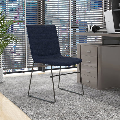 Zylar Series Office Guest Chair in Dark Blue Fabric