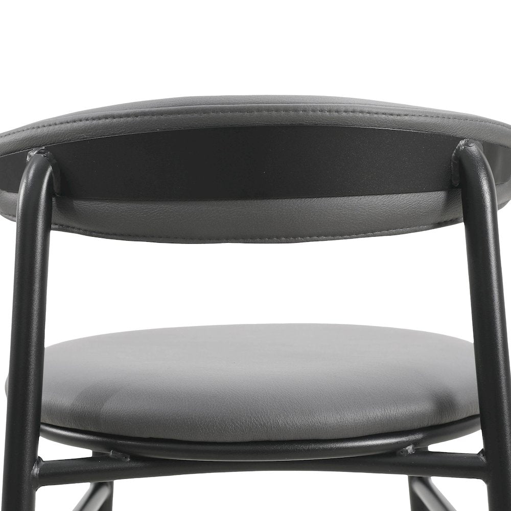 Lume Collection Modern Bar Stool in Charcoal Set of 2