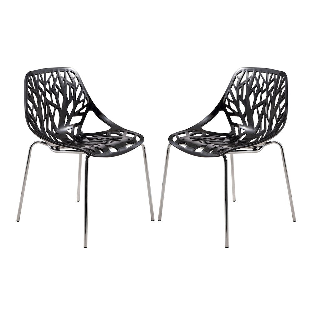 Modern Asbury Dining Chair w/ Chromed Legs