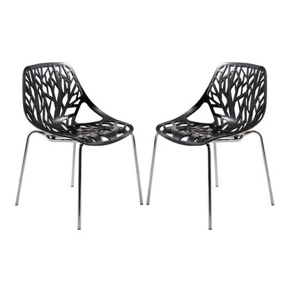 Modern Asbury Dining Chair w/ Chromed Legs