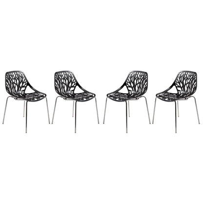 Modern Asbury Dining Chair w/ Chromed Legs