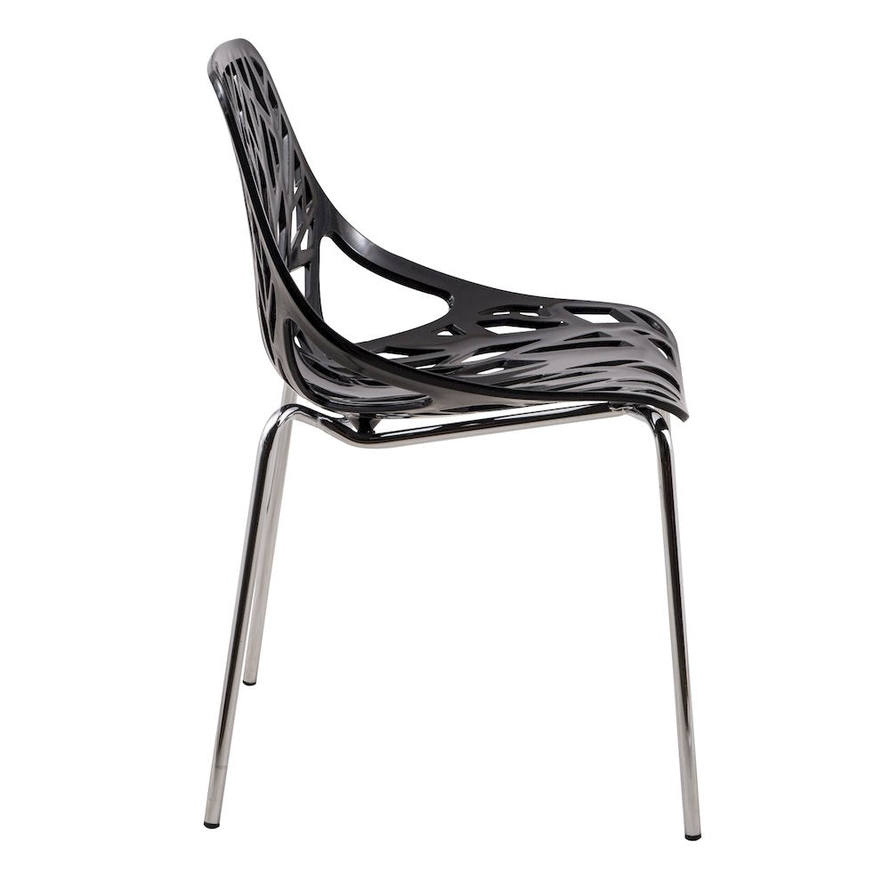 Modern Asbury Dining Chair w/ Chromed Legs
