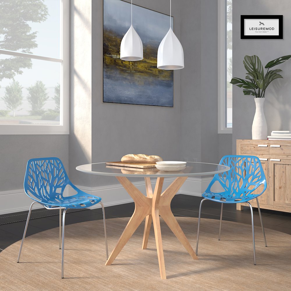 Modern Asbury Dining Chair w/ Chromed Legs