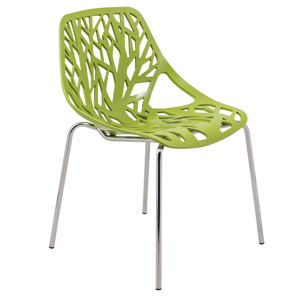 Modern Asbury Dining Chair w/ Chromed Legs
