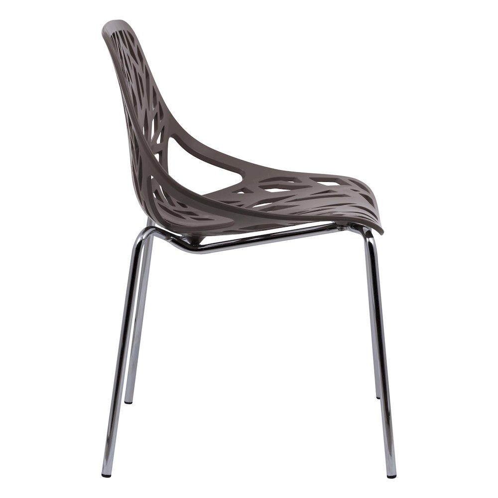 Modern Asbury Dining Chair w/ Chromed Legs