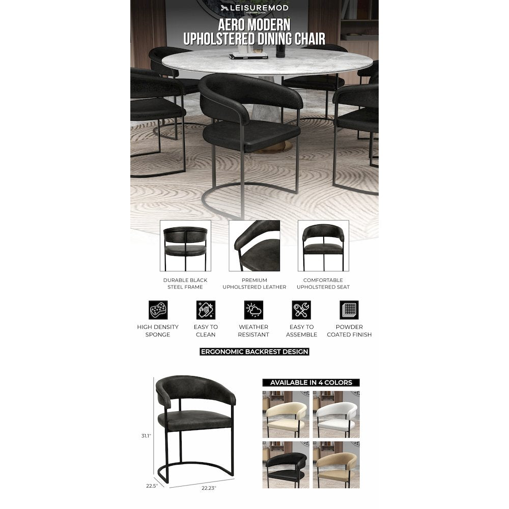 Aero Collection Modern Dining Chair in Charcoal