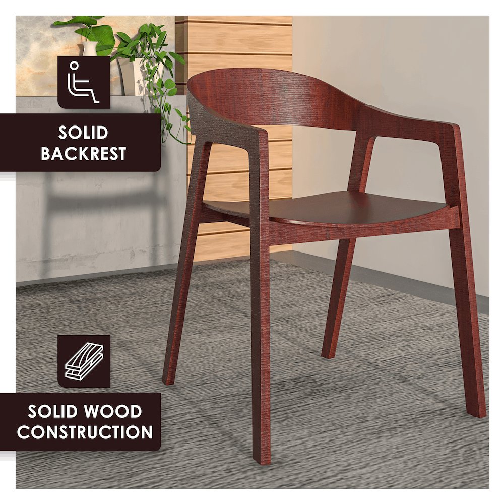 Rivo Collection Elegant Dining Chair in Dark Brown Wood