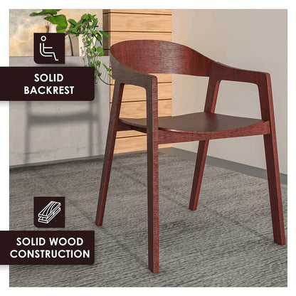 Rivo Collection Elegant Dining Chair in Dark Brown Wood