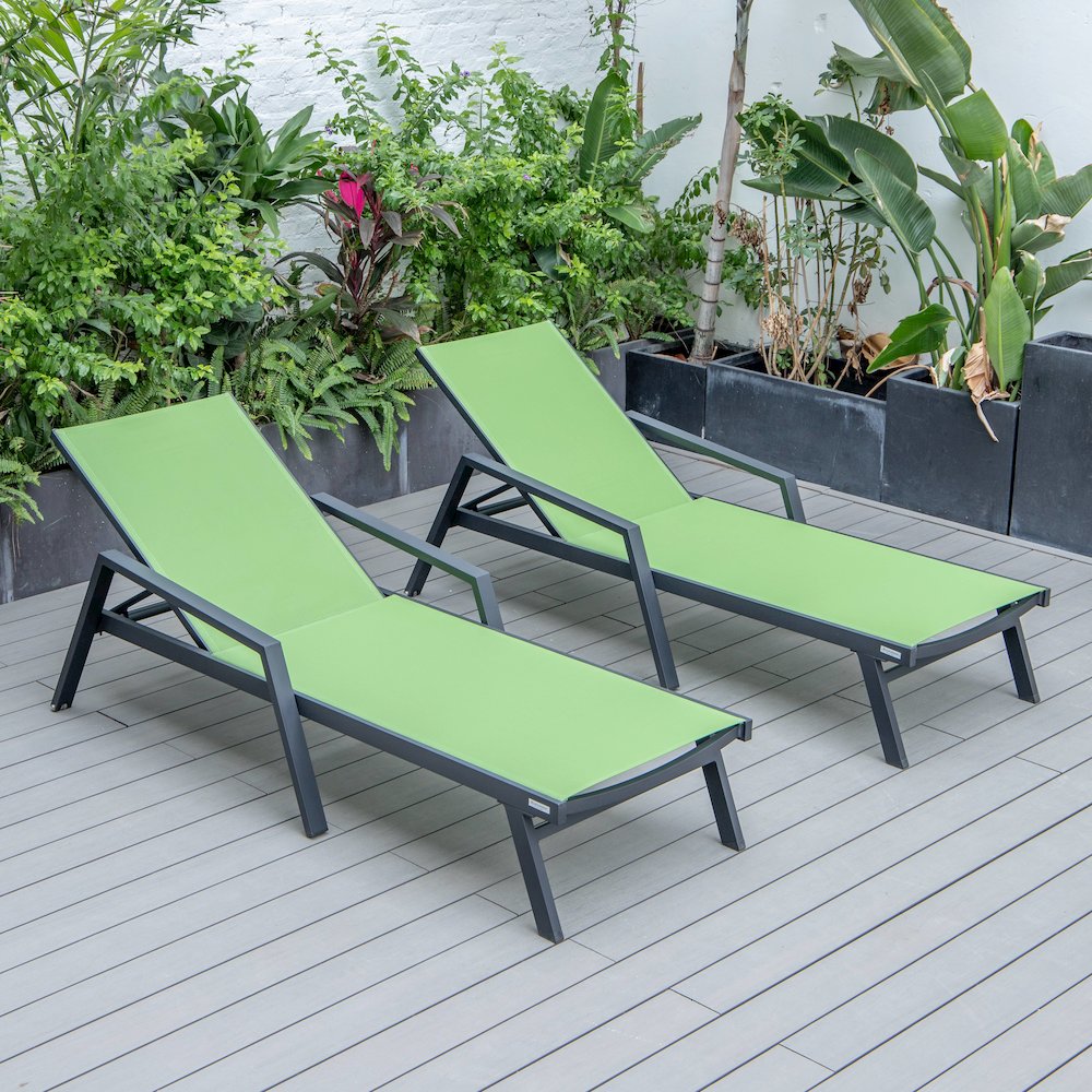 Marlin Patio Chaise Lounge Chair in Green